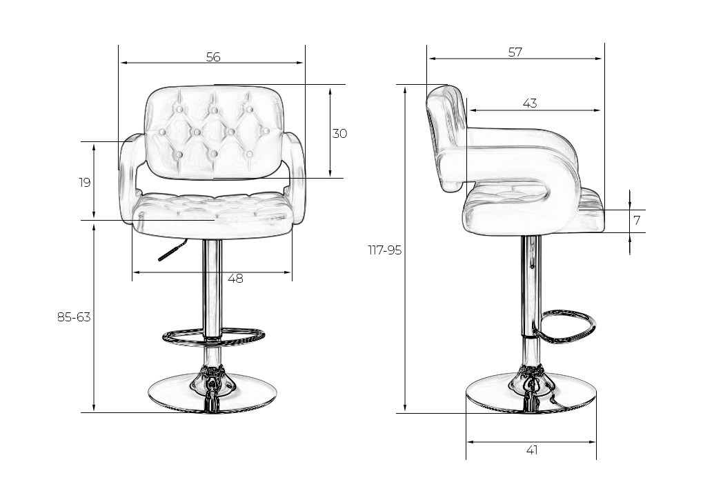 Стильный дизайнерский барный стул BRUX эко-кожа с газлифтом