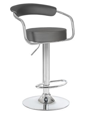 Стильный дизайнерский барный стул JOXY серая эко-кожа с газлифтом