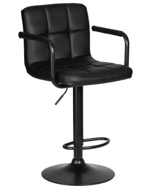 Стильный дизайнерский барный стул SLIX черная эко-кожа с газлифтом