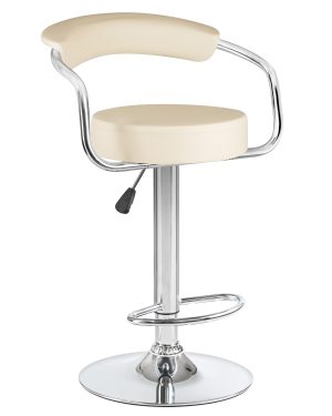 Стильный дизайнерский барный стул JOXY кремовая эко-кожа с газлифтом
