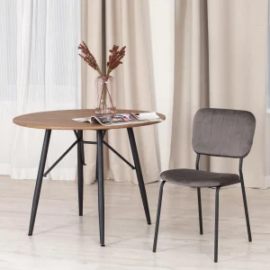 Дизайнерский мягкий стул для дома и ресторанов серый вельвет Malm