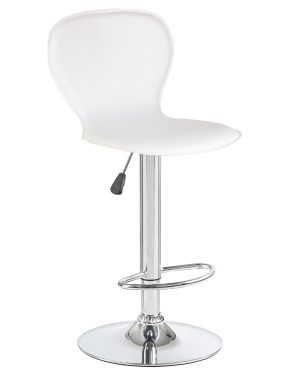 Барный стильный стул YOOX белая эко-кожа на хроме