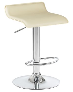 Барный стул BALLIX кремовая эко-кожа на хроме с газлифтом
