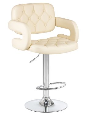 Стильный дизайнерский барный стул BRUX бежевая эко-кожа