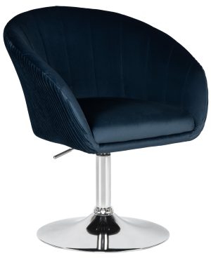 Стильное дизайнерское кресло MAGNOLIA синий велюр с газлифтом