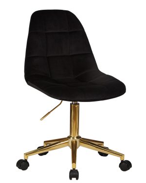Стильный стул для офиса и дома KONTY черный золотое основание