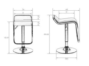 Дизайнерский барный стул, размеры