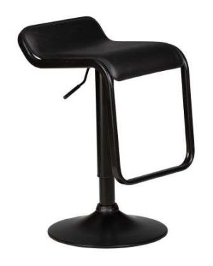 дизайнерский барный стул черная эко-кожа на газлифте