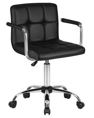 Стильный мягкий стул для офиса и дома Bosco черного цвет на колесиках в наличии